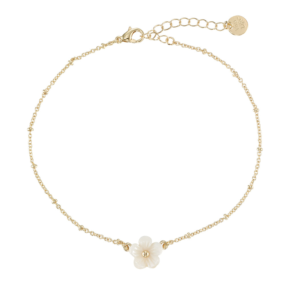Mother of Pearl Flower Anklet