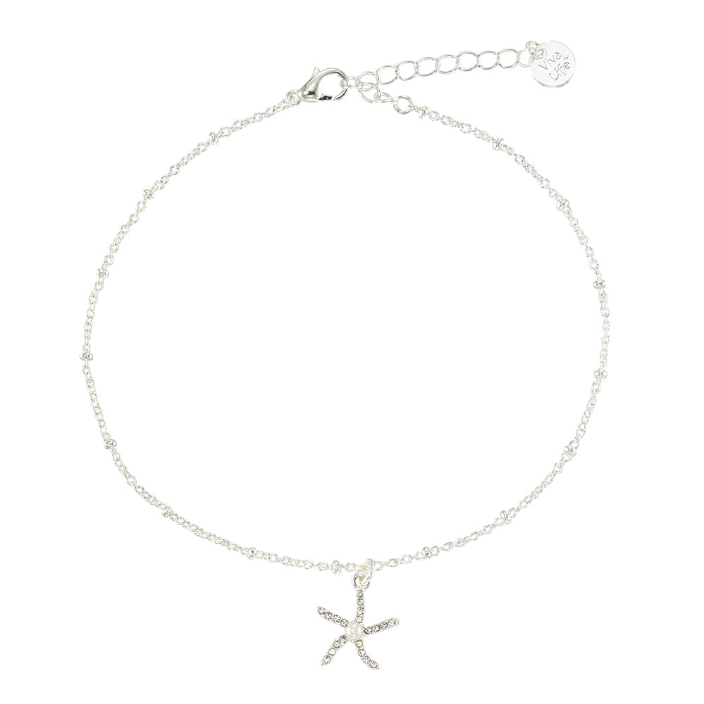 Crystal Starfish Pearl Anklet