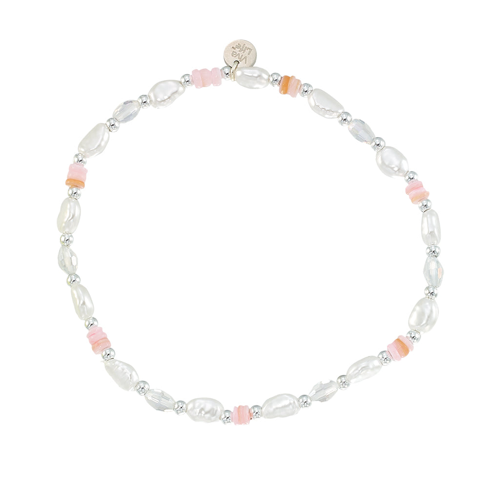 Pearl and Shell Chip Stretch Anklet