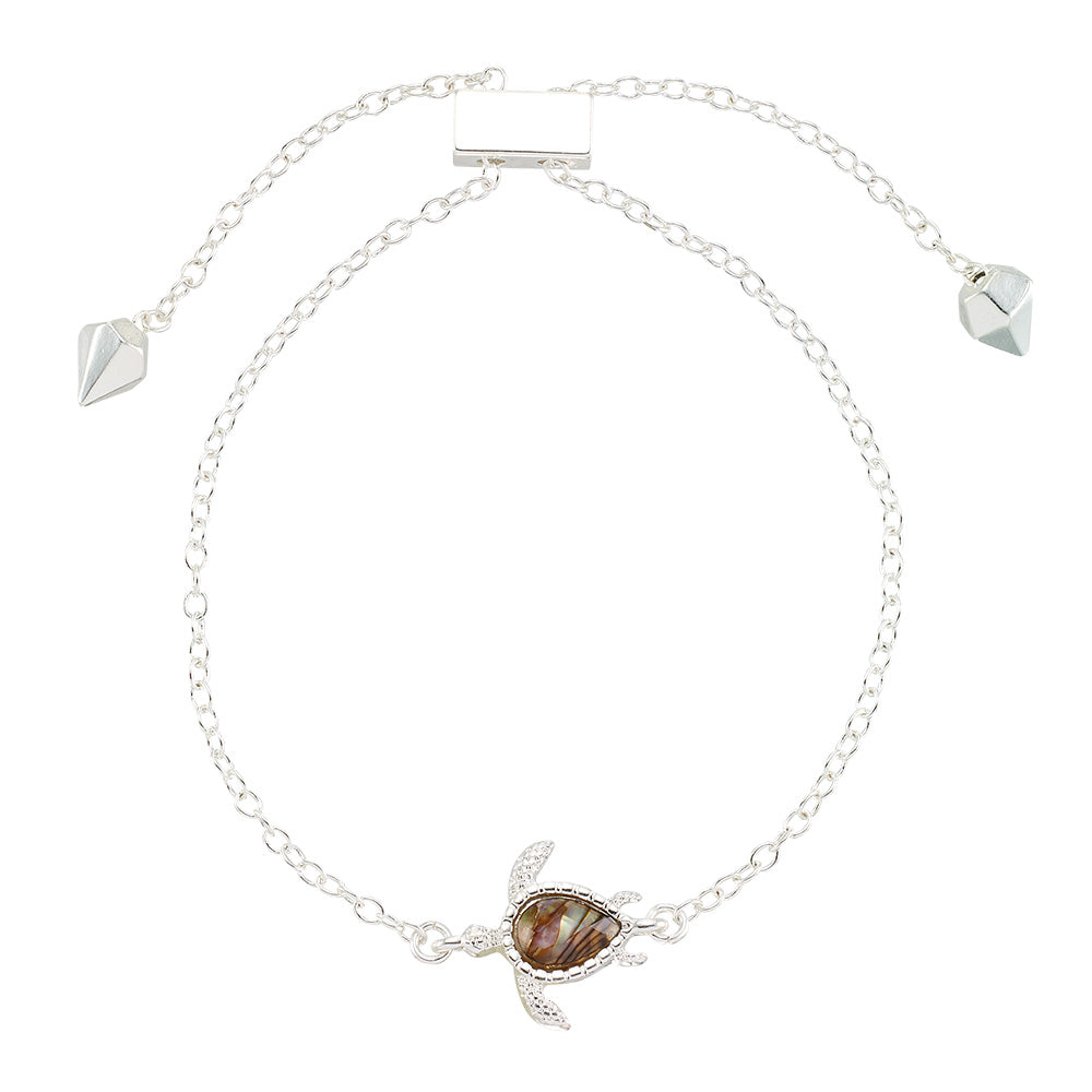 Silver Abalone Turtle Bracelet