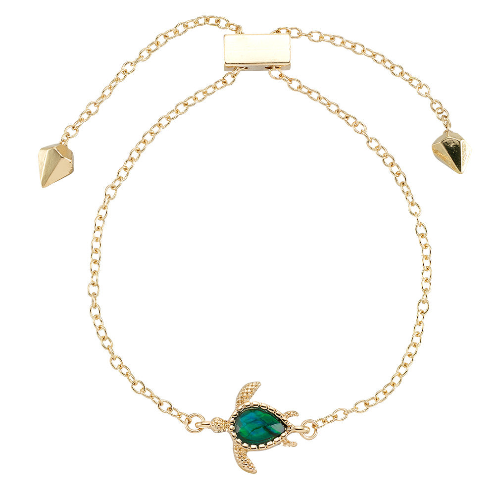 Gold Abalone Turtle Bracelet