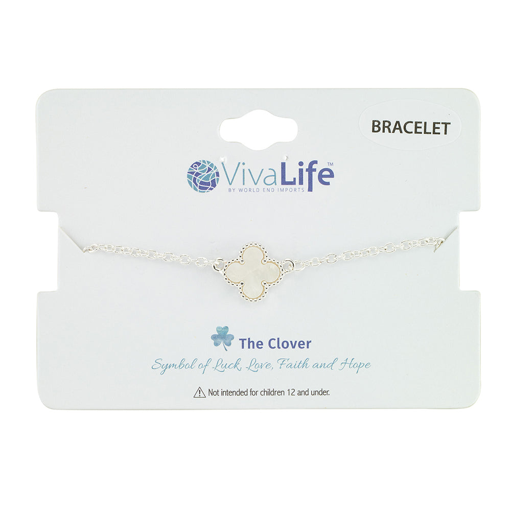 Mother of Pearl Clover Adjustable Bracelet