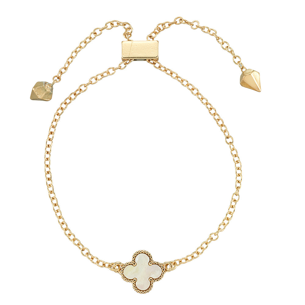 Mother of Pearl Clover Adjustable Bracelet