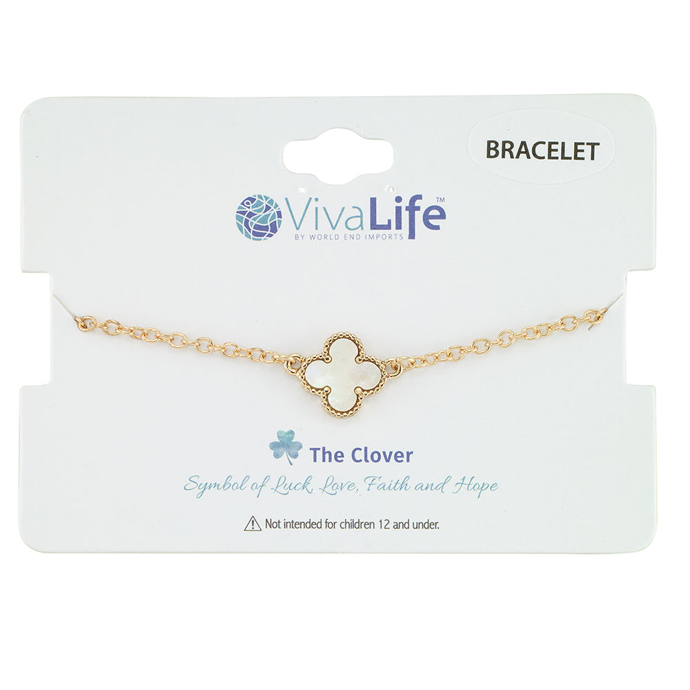 Mother of Pearl Clover Adjustable Bracelet