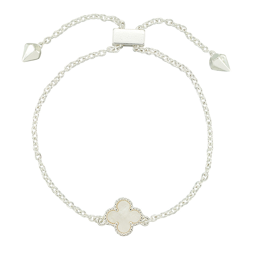 Mother of Pearl Clover Adjustable Bracelet