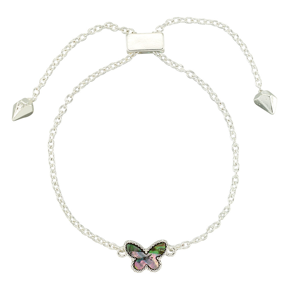 Abalone Butterfly Adjustable Bracelet