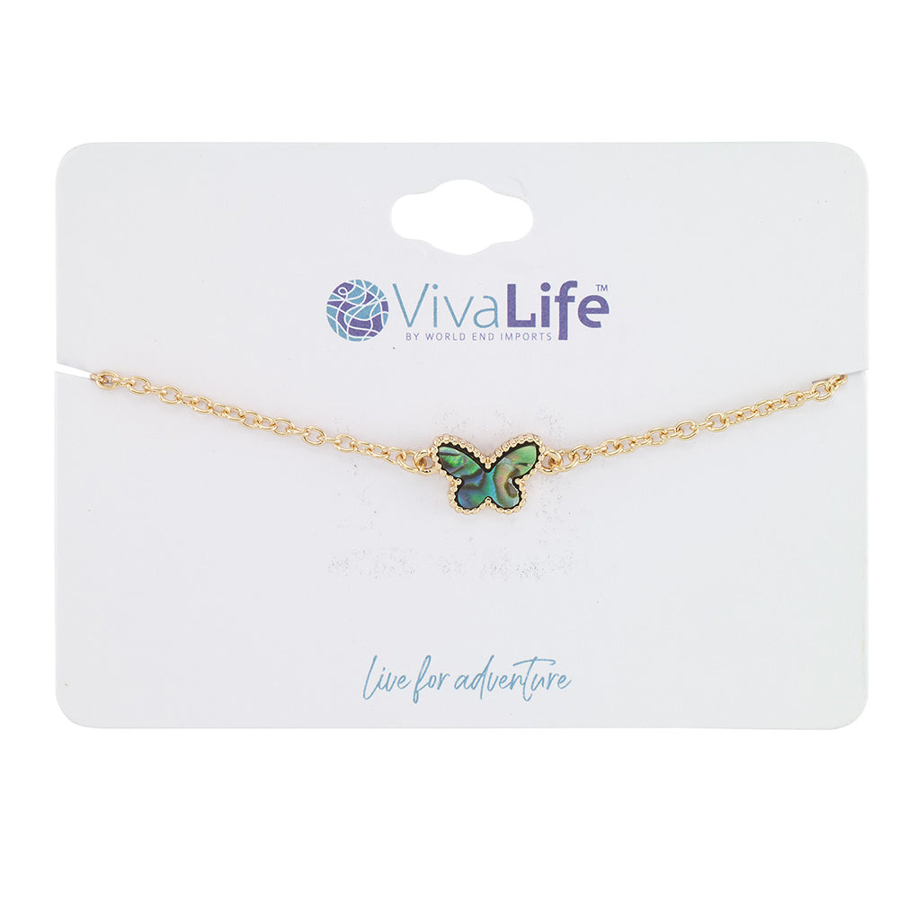Abalone Butterfly Adjustable Bracelet