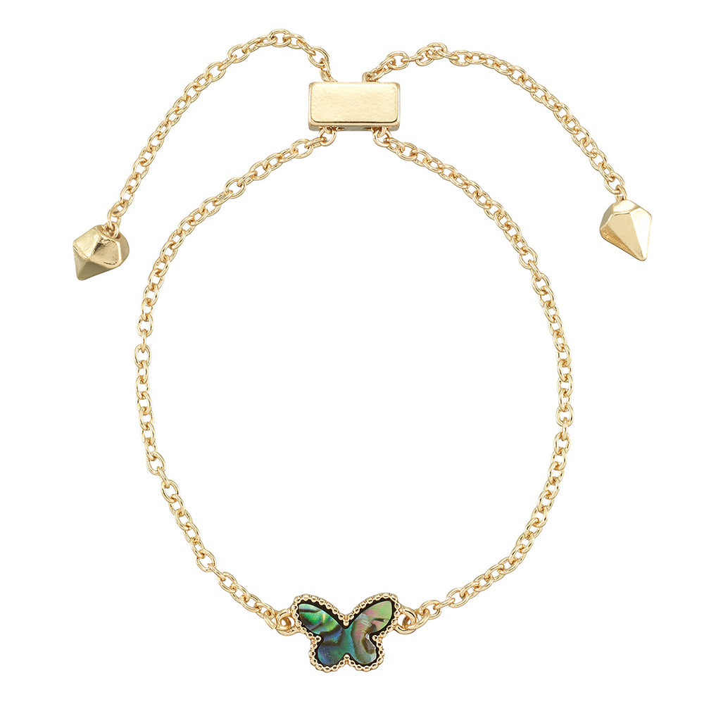 Abalone Butterfly Adjustable Bracelet