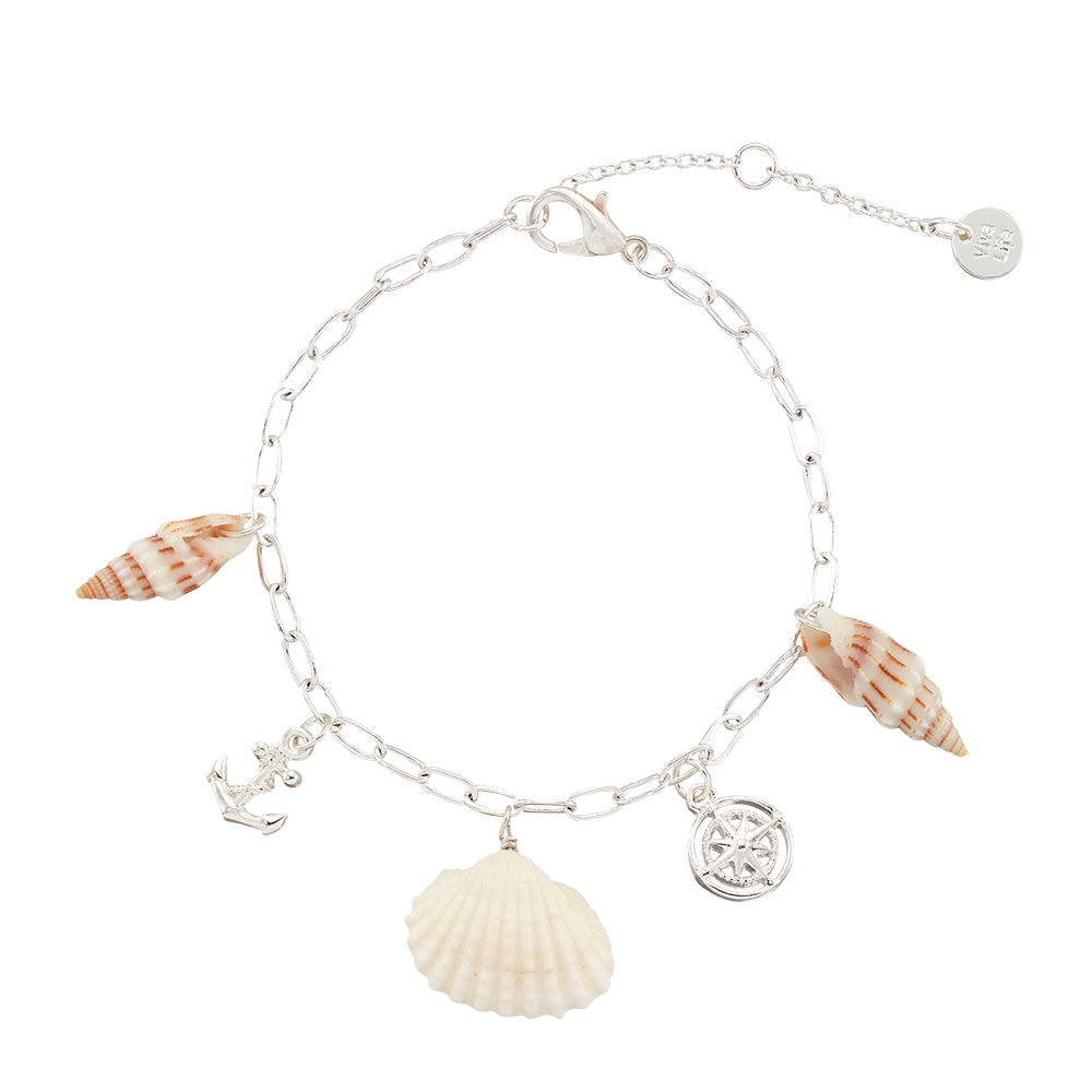 Anchor/Compass/Shell Charm Bracelet