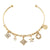 Crystal Clover Charm Bangle Bracelet
