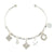 Crystal Clover Charm Bangle Bracelet