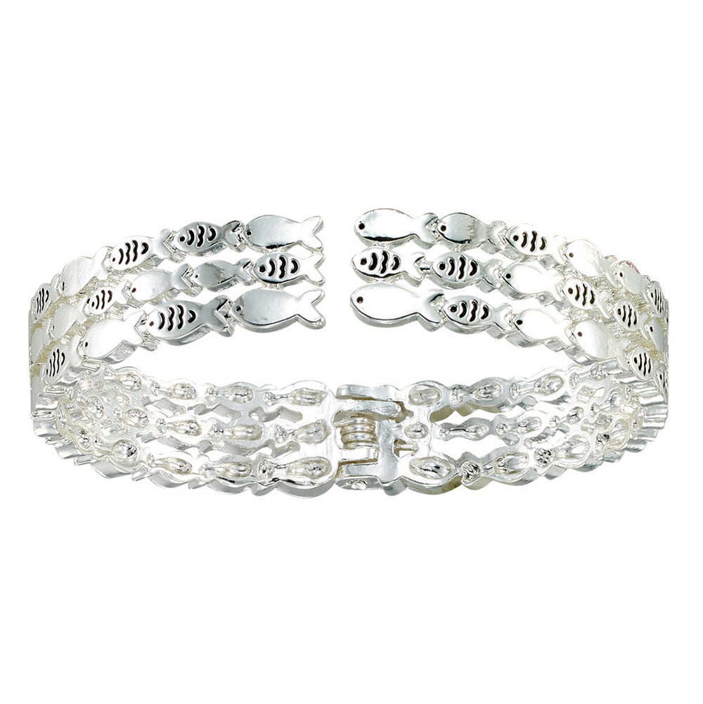 Multi Sardine Hinge Cuff Bracelet