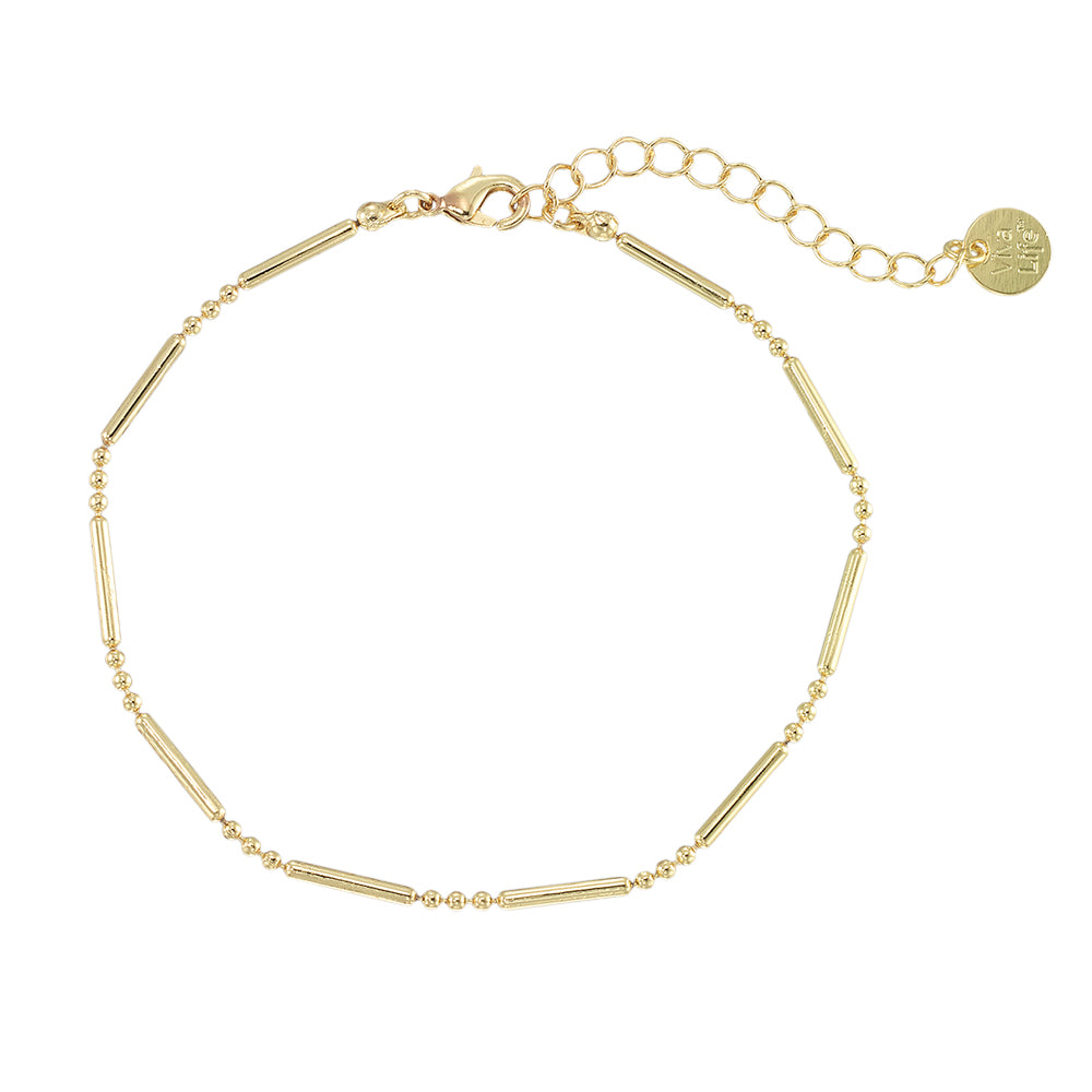 Metal Tube Bead Chain Bracelet