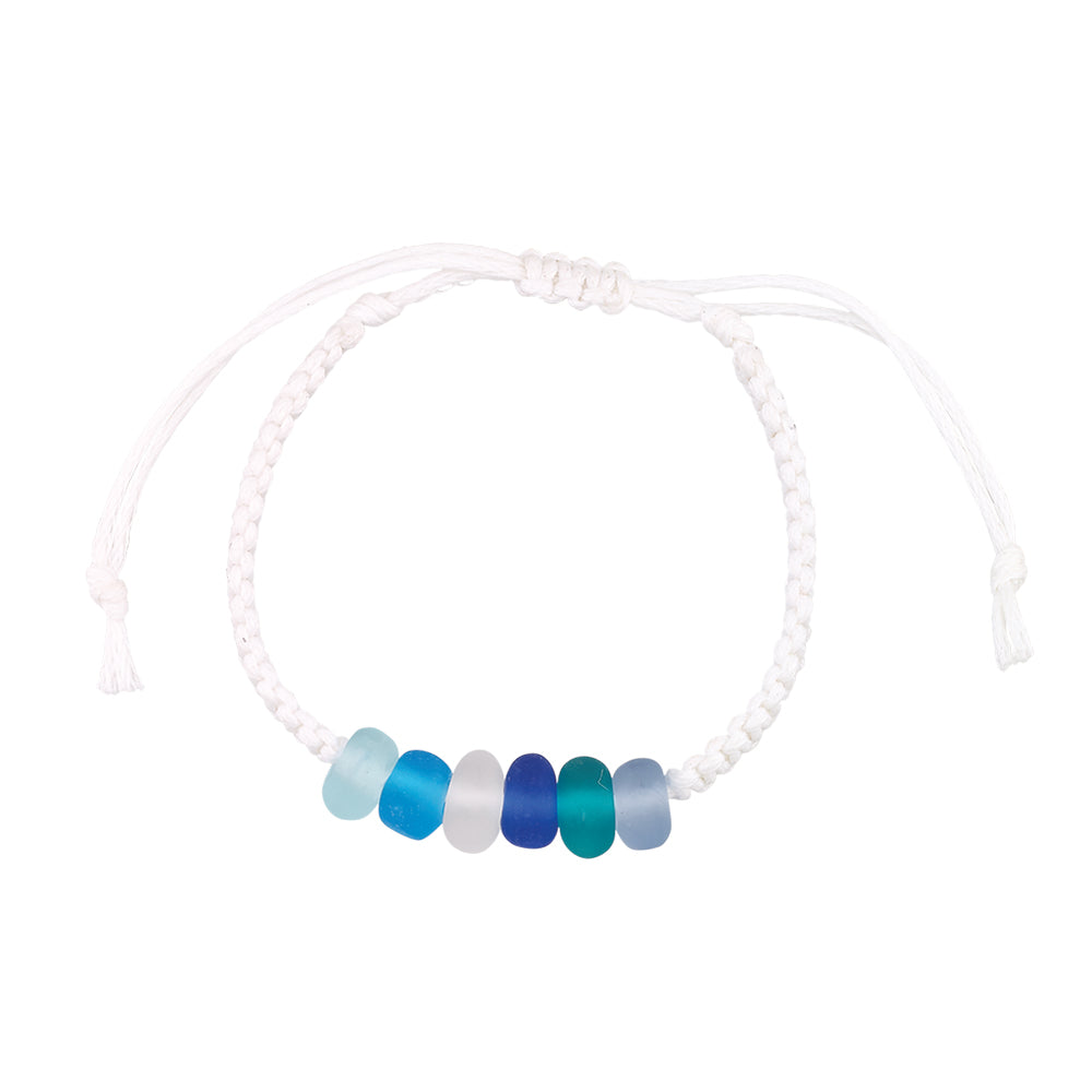 6 Frosted Bead Macrame Bracelet