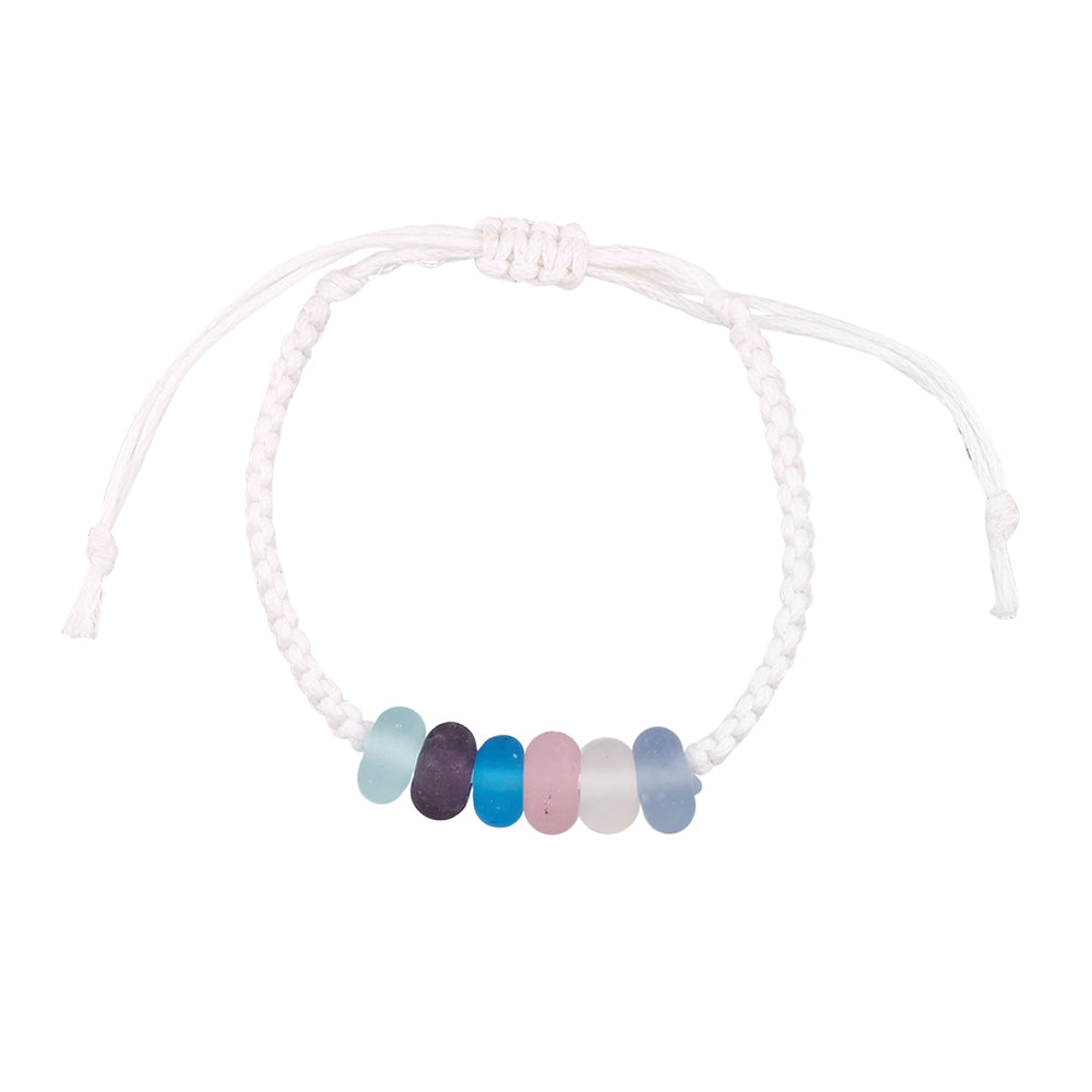 6 Frosted Bead Macrame Bracelet