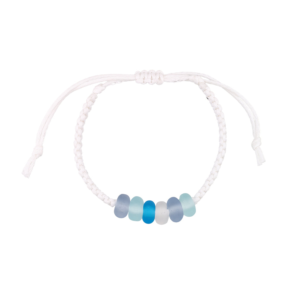 6 Frosted Bead Macrame Bracelet