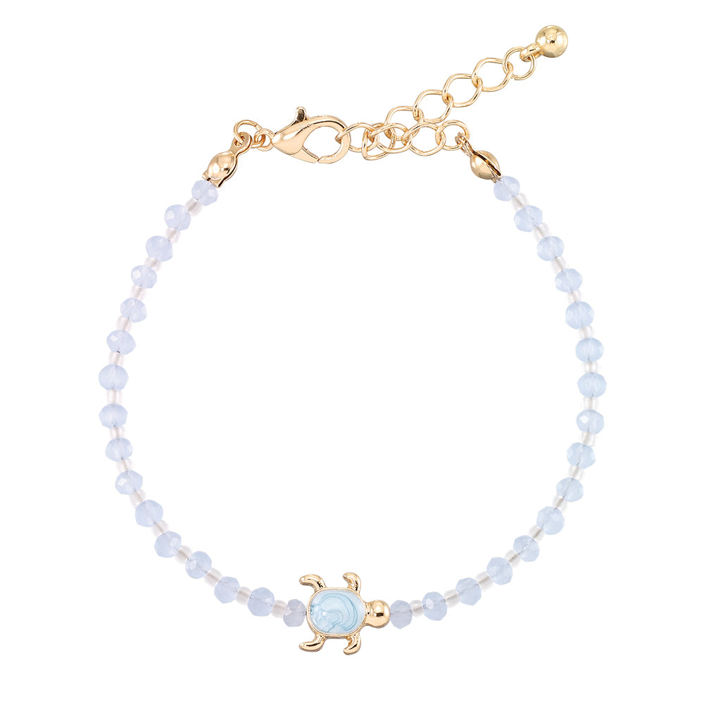 &quot;Give Back&quot; Enamel Turtle Glass Crystal Bracelet