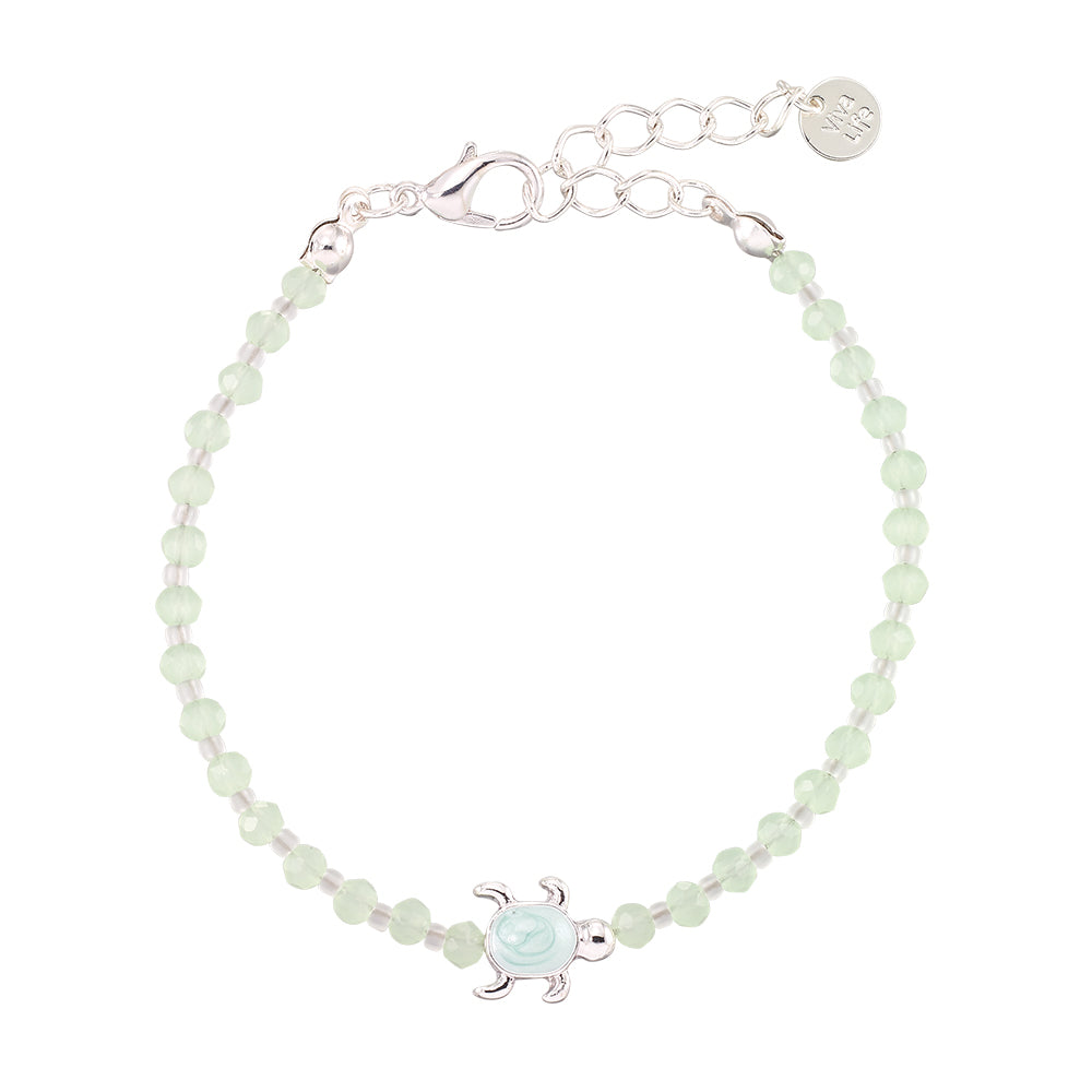 &quot;Give Back&quot; Enamel Turtle Glass Crystal Bracelet