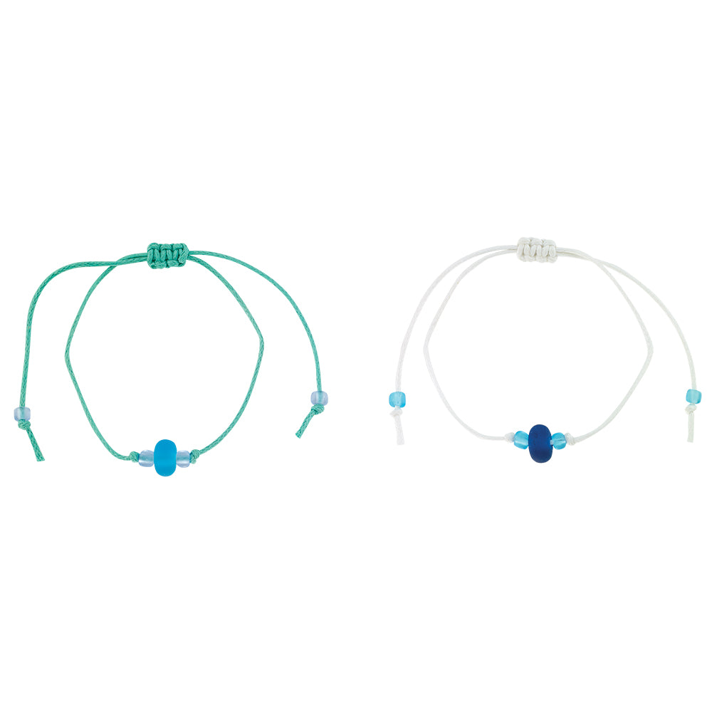 "Beach Besties" Seaglass Set of 2 Bracelets