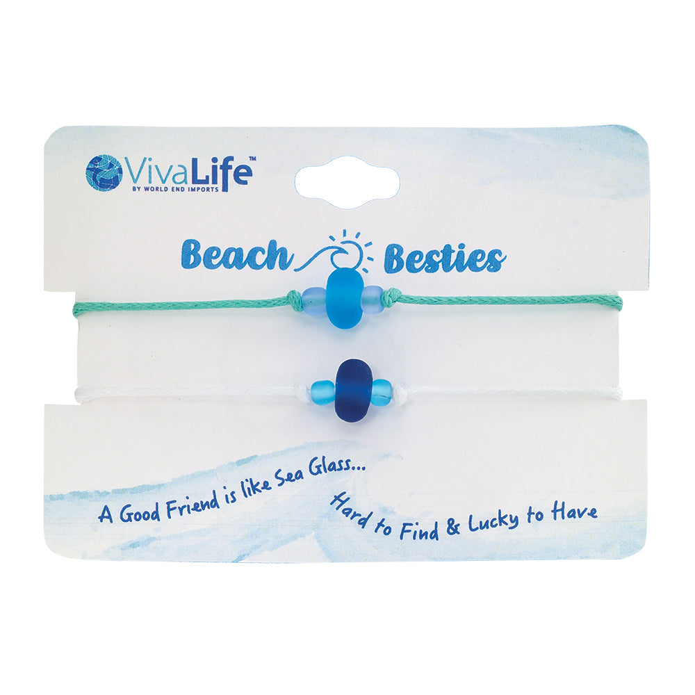 &quot;Beach Besties&quot; Seaglass Set of 2 Bracelets