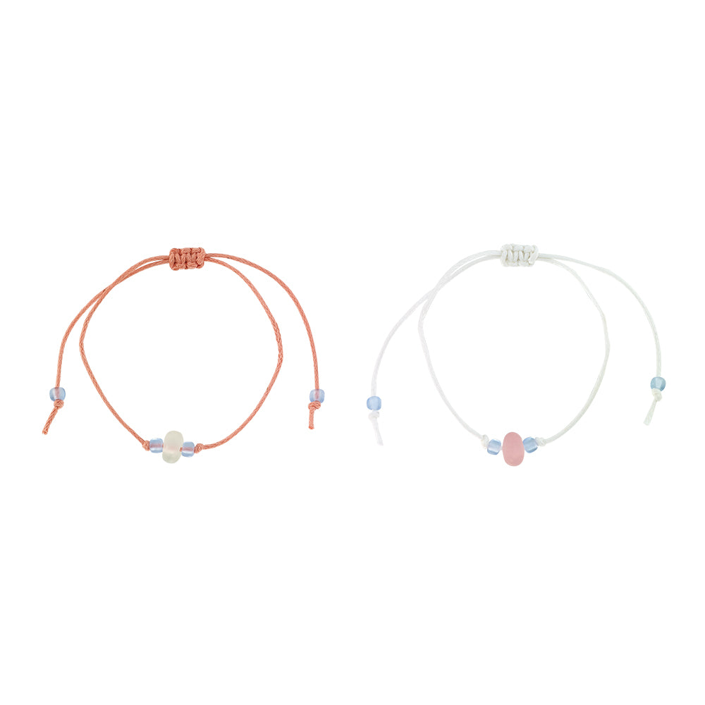 "Beach Besties" Seaglass Set of 2 Bracelets