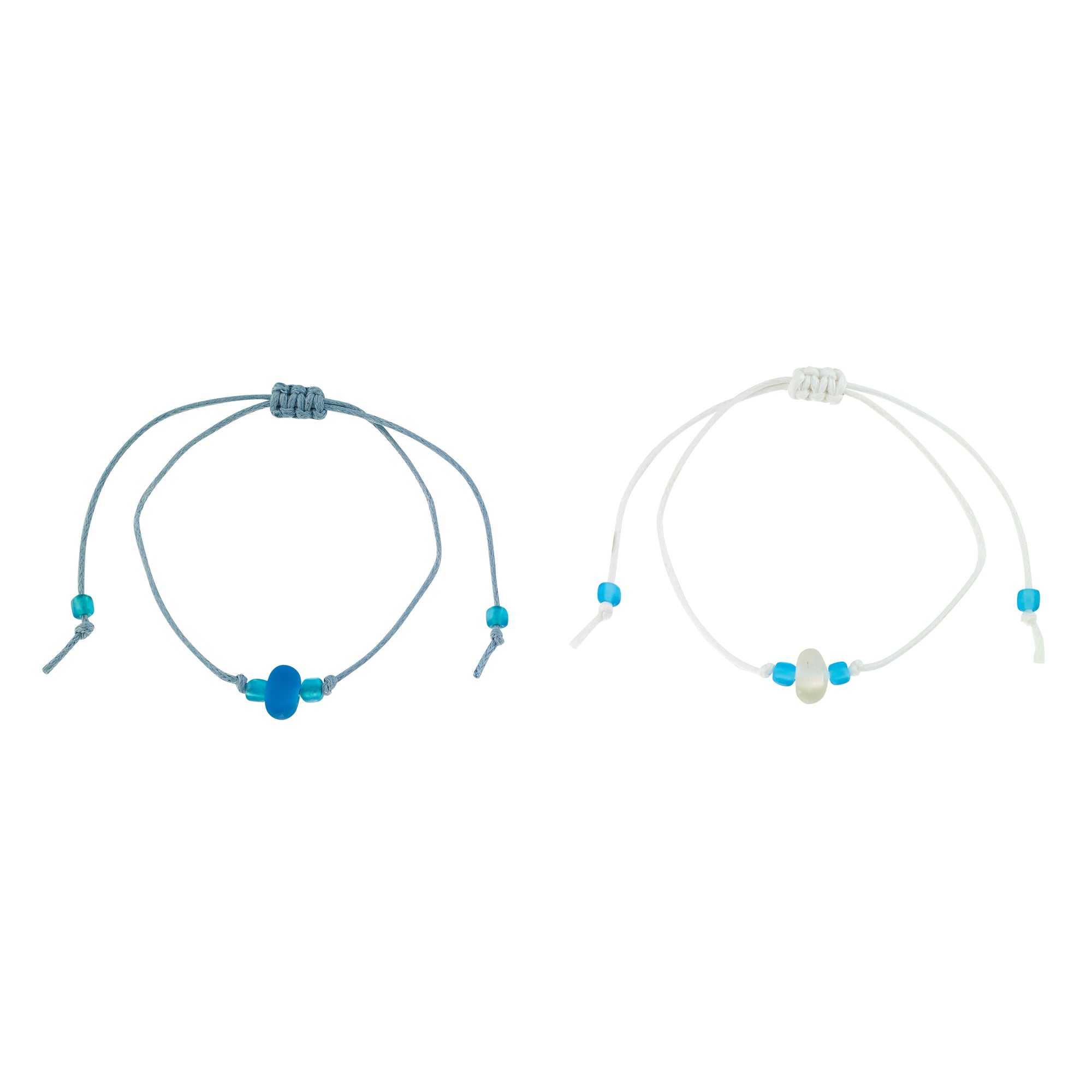 "Beach Besties" Seaglass Set of 2 Bracelets