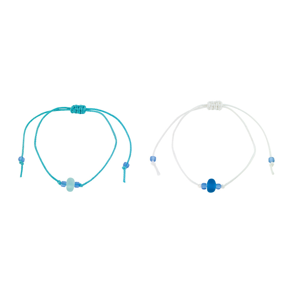 "Beach Besties" Seaglass Set of 2 Bracelets
