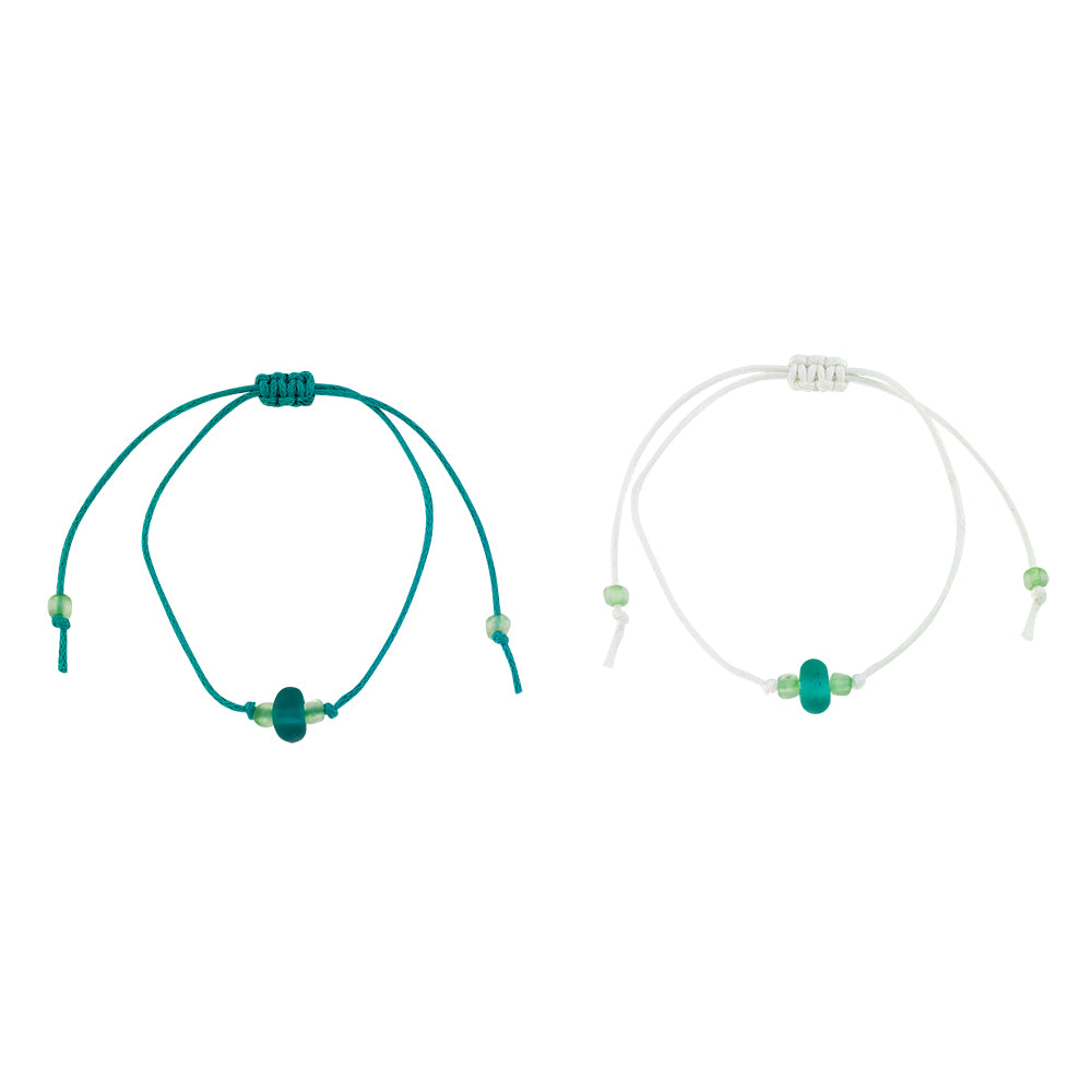 "Beach Besties" Seaglass Set of 2 Bracelets