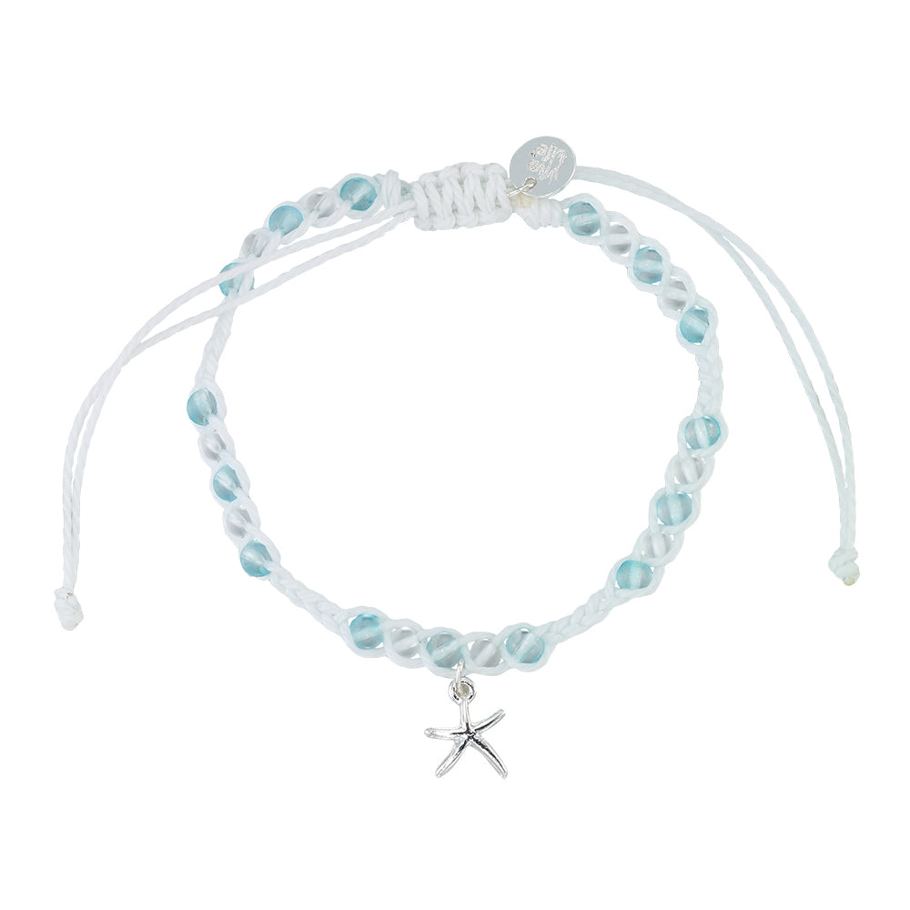 Starfish Charm Frosted Bead Bracelet