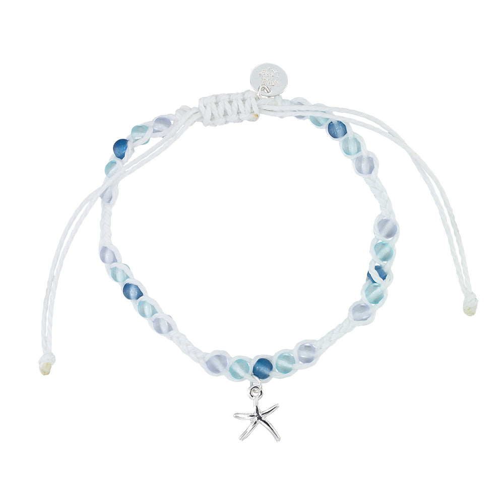 Starfish Charm Frosted Bead Bracelet