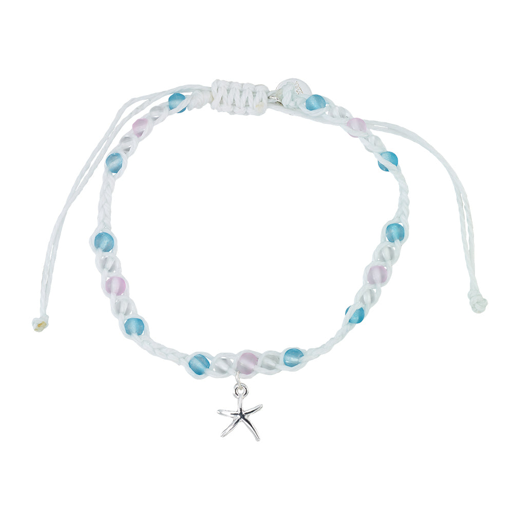 Starfish Charm Frosted Bead Bracelet