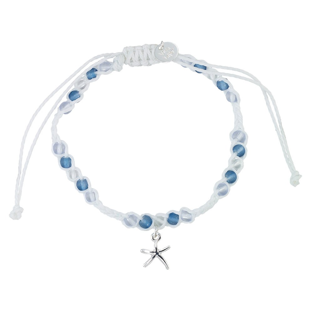 Starfish Charm Frosted Bead Bracelet
