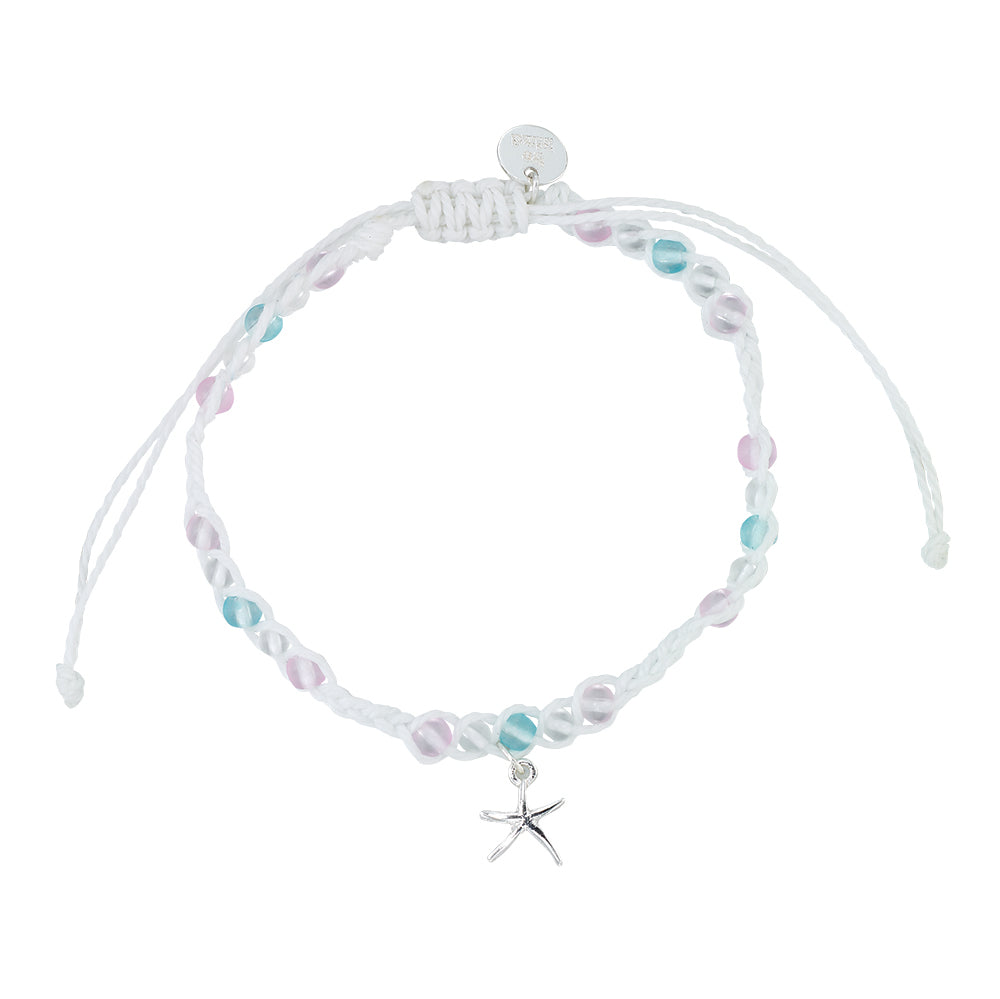 Starfish Charm Frosted Bead Bracelet