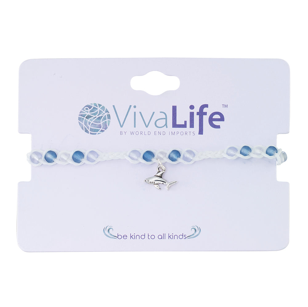 Shark Charm Frosted Bead Bracelet