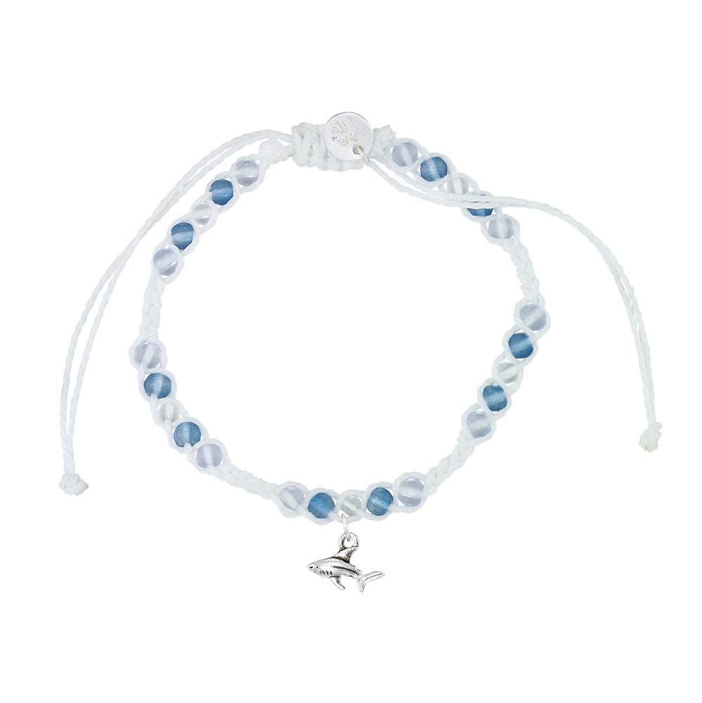 Shark Charm Frosted Bead Bracelet
