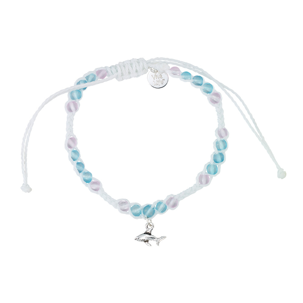 Shark Charm Frosted Bead Bracelet