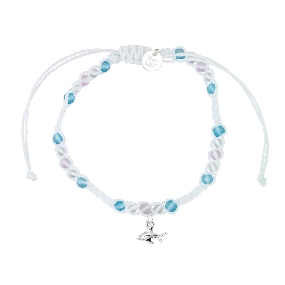 Shark Charm Frosted Bead Bracelet