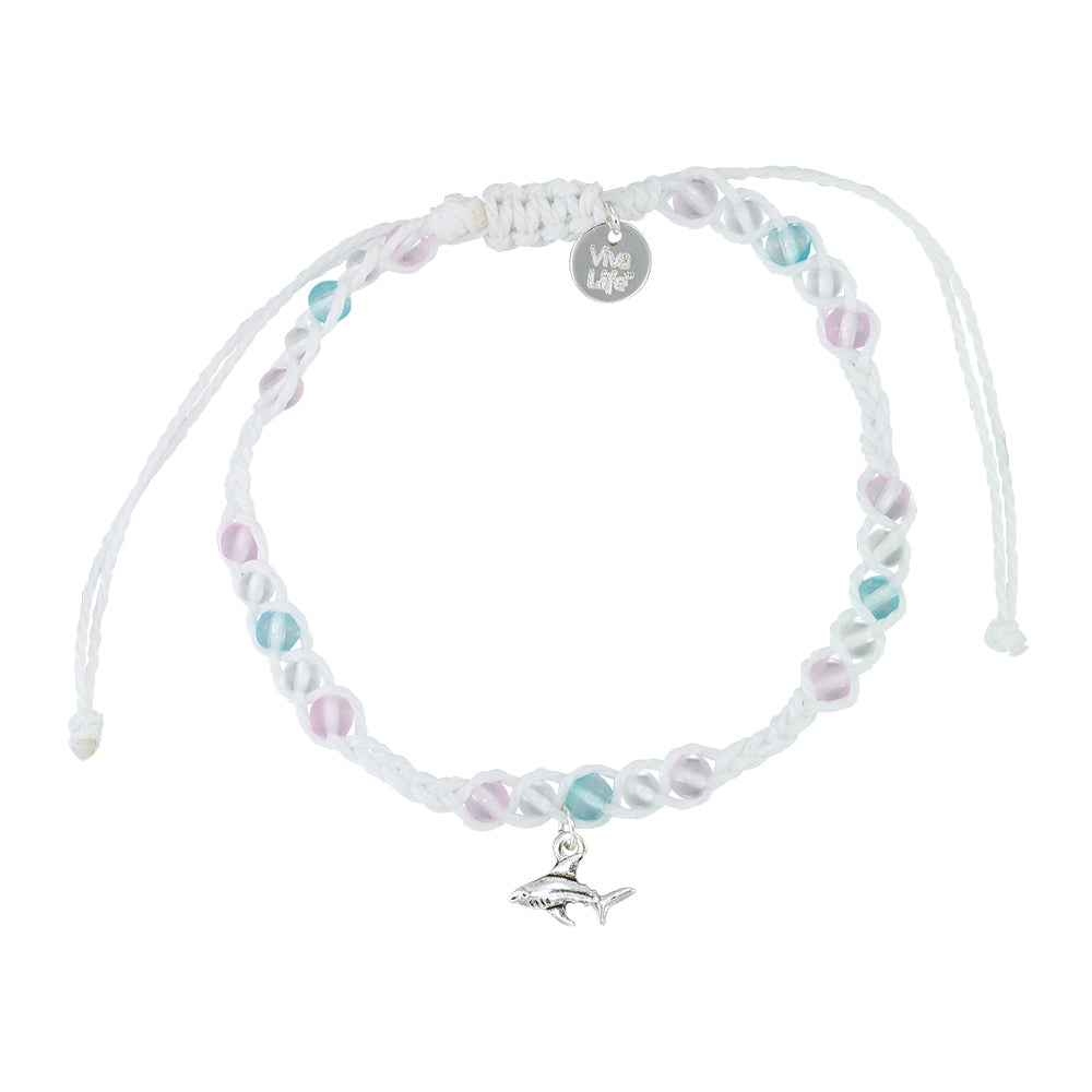Shark Charm Frosted Bead Bracelet