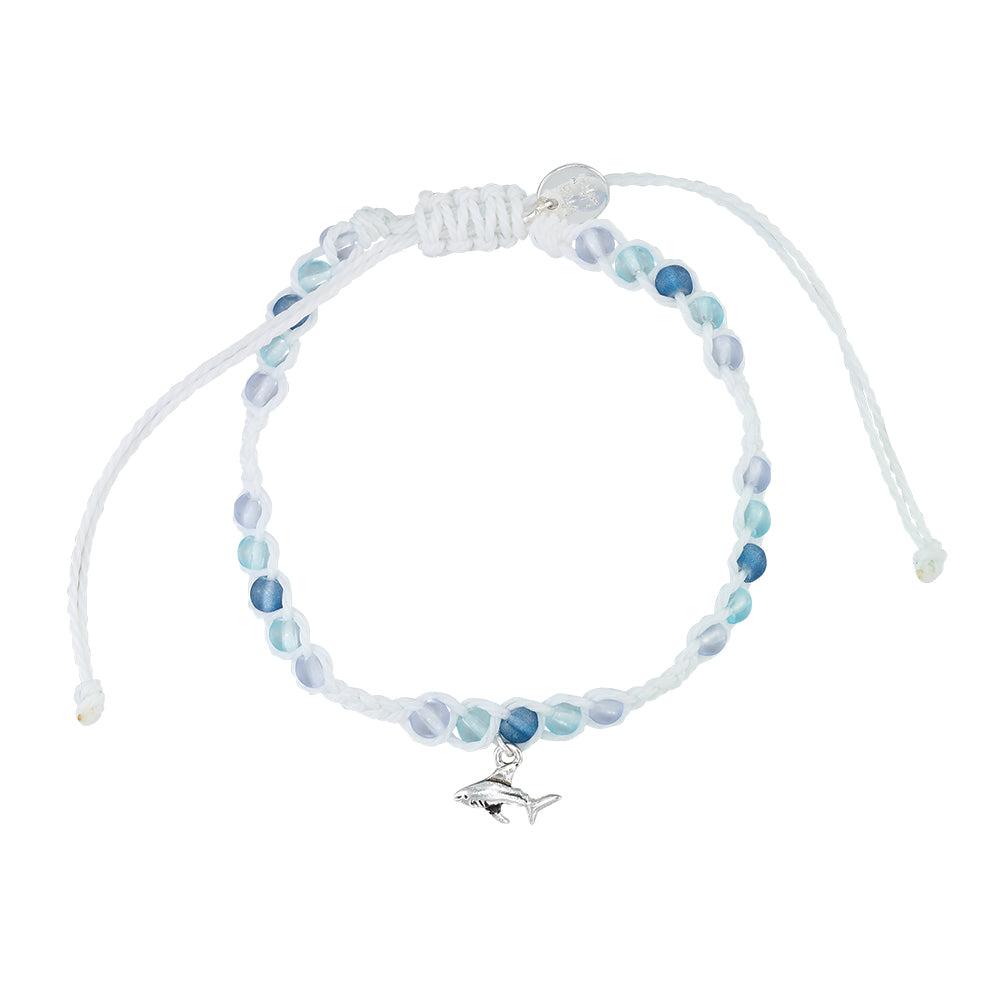 Shark Charm Frosted Bead Bracelet