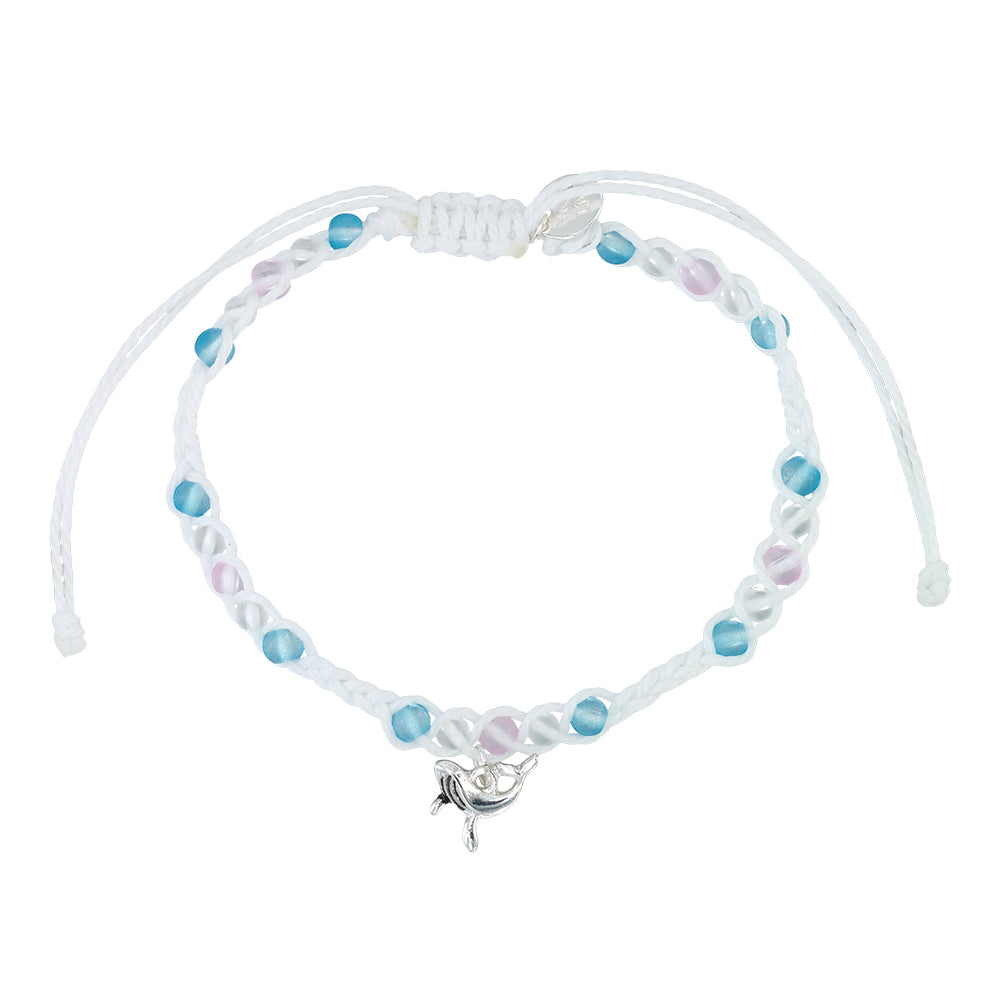 Whale Charm Frosted Bead Bracelet