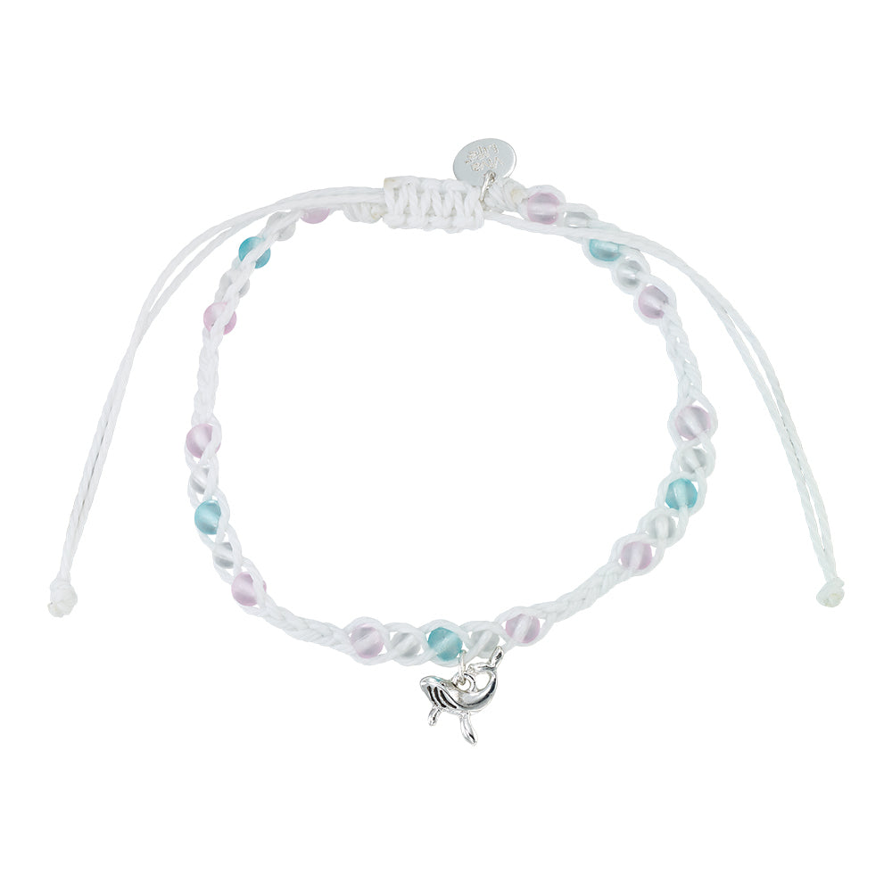 Whale Charm Frosted Bead Bracelet