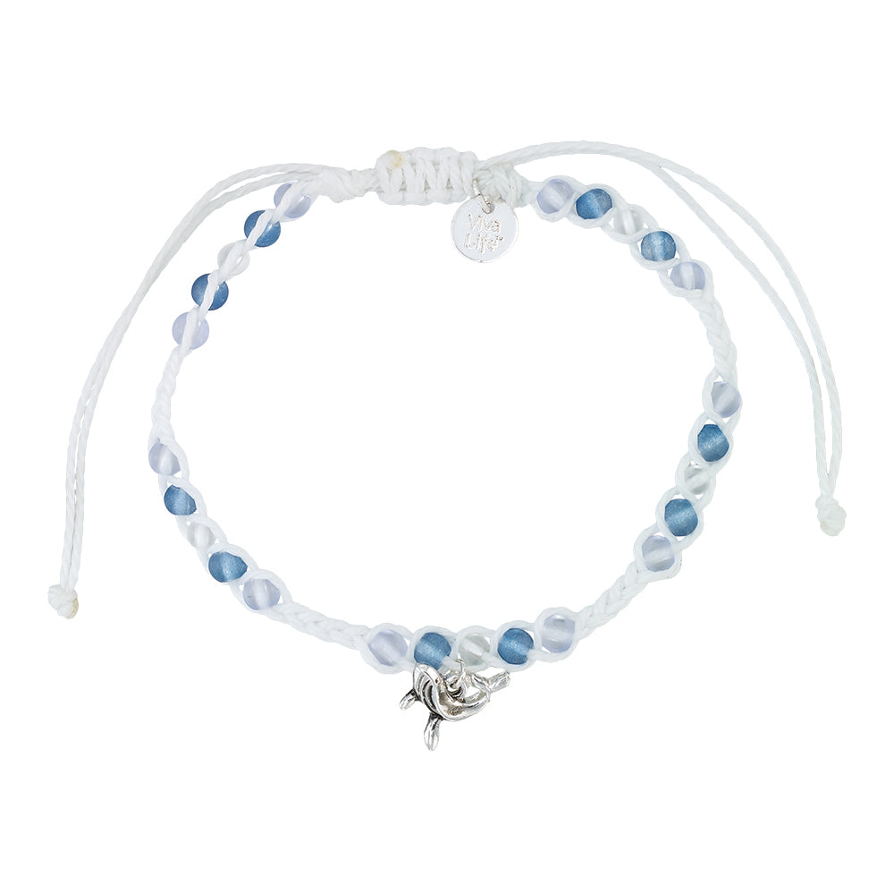 Whale Charm Frosted Bead Bracelet