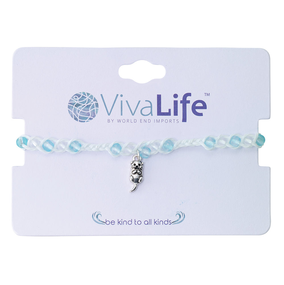 Otter Charm Frosted Bead Bracelet