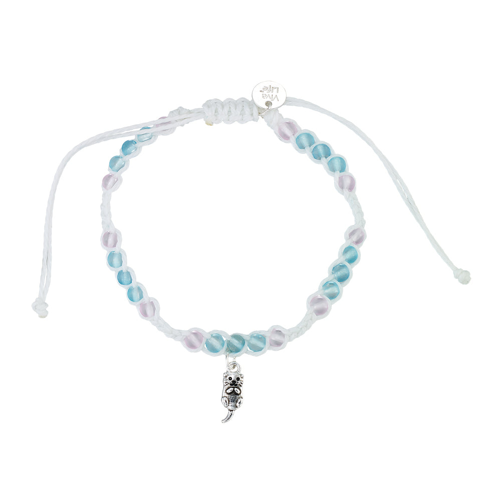 Otter Charm Frosted Bead Bracelet