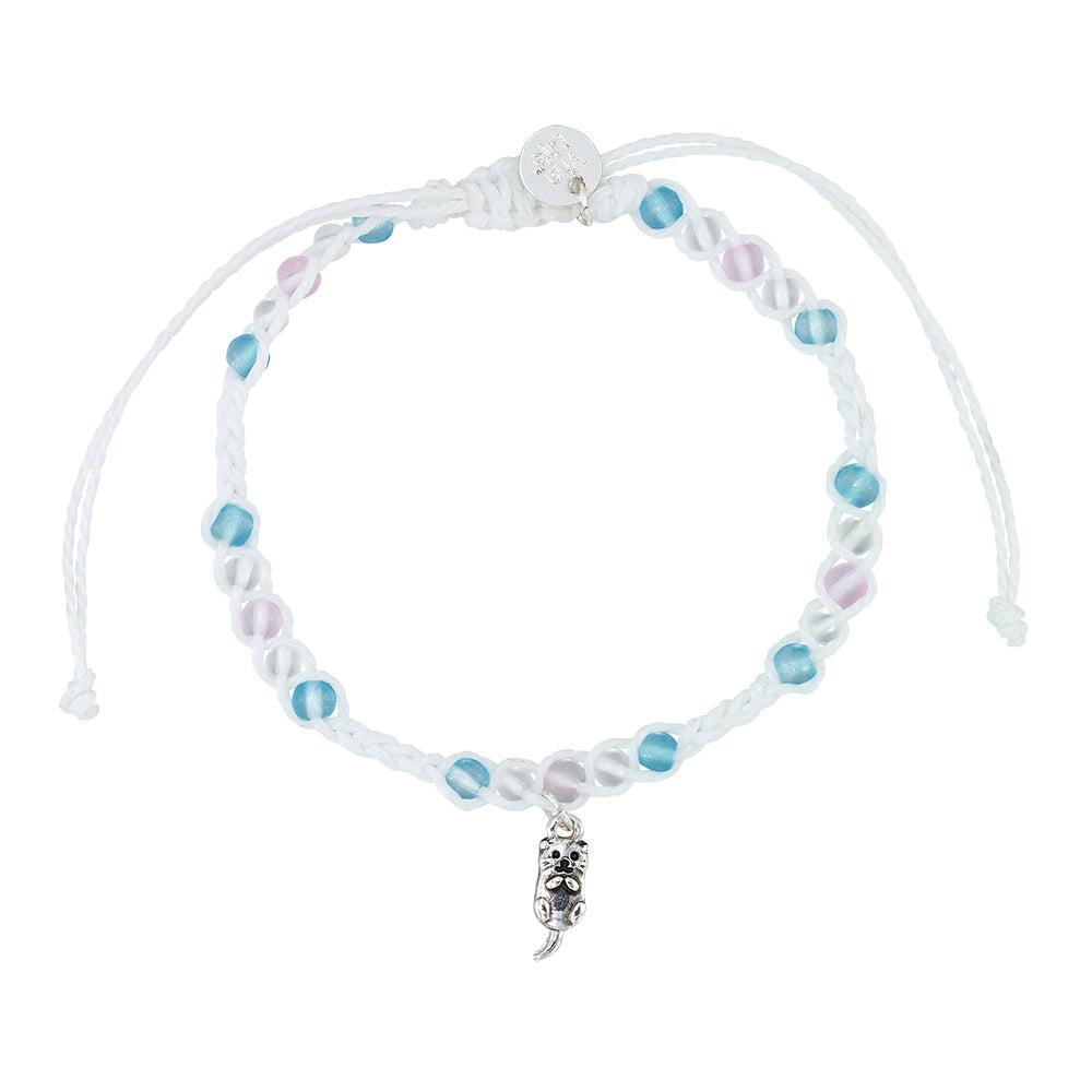 Otter Charm Frosted Bead Bracelet