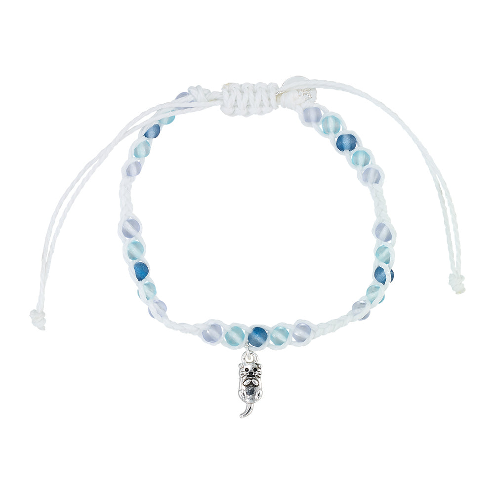 Otter Charm Frosted Bead Bracelet