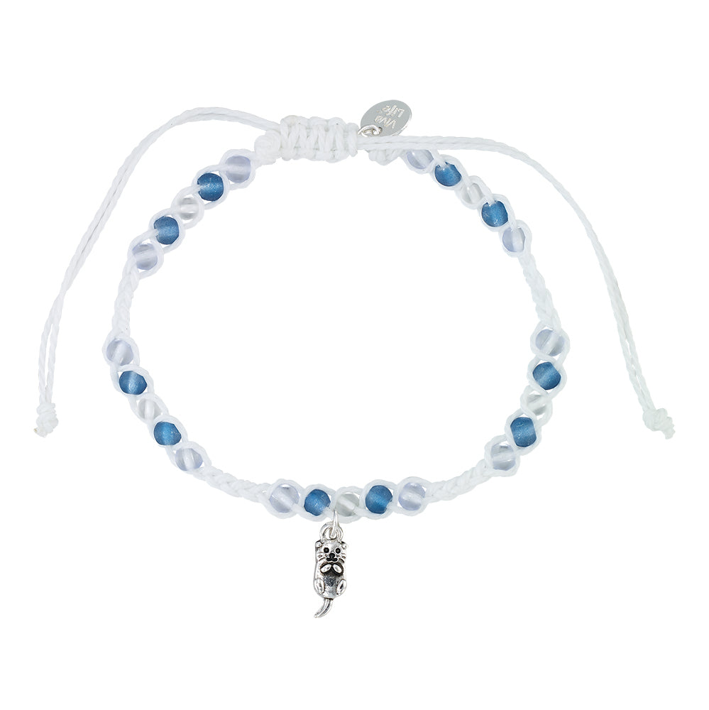 Otter Charm Frosted Bead Bracelet
