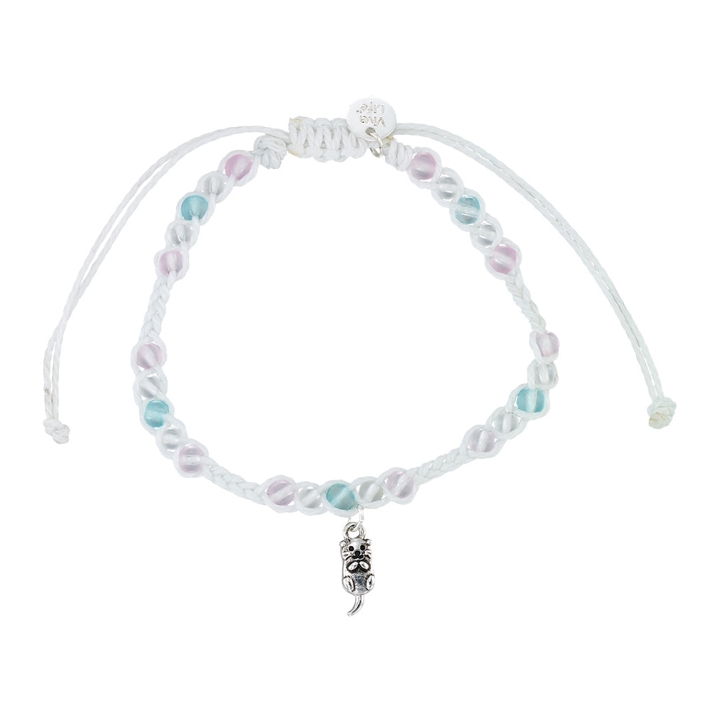 Otter Charm Frosted Bead Bracelet