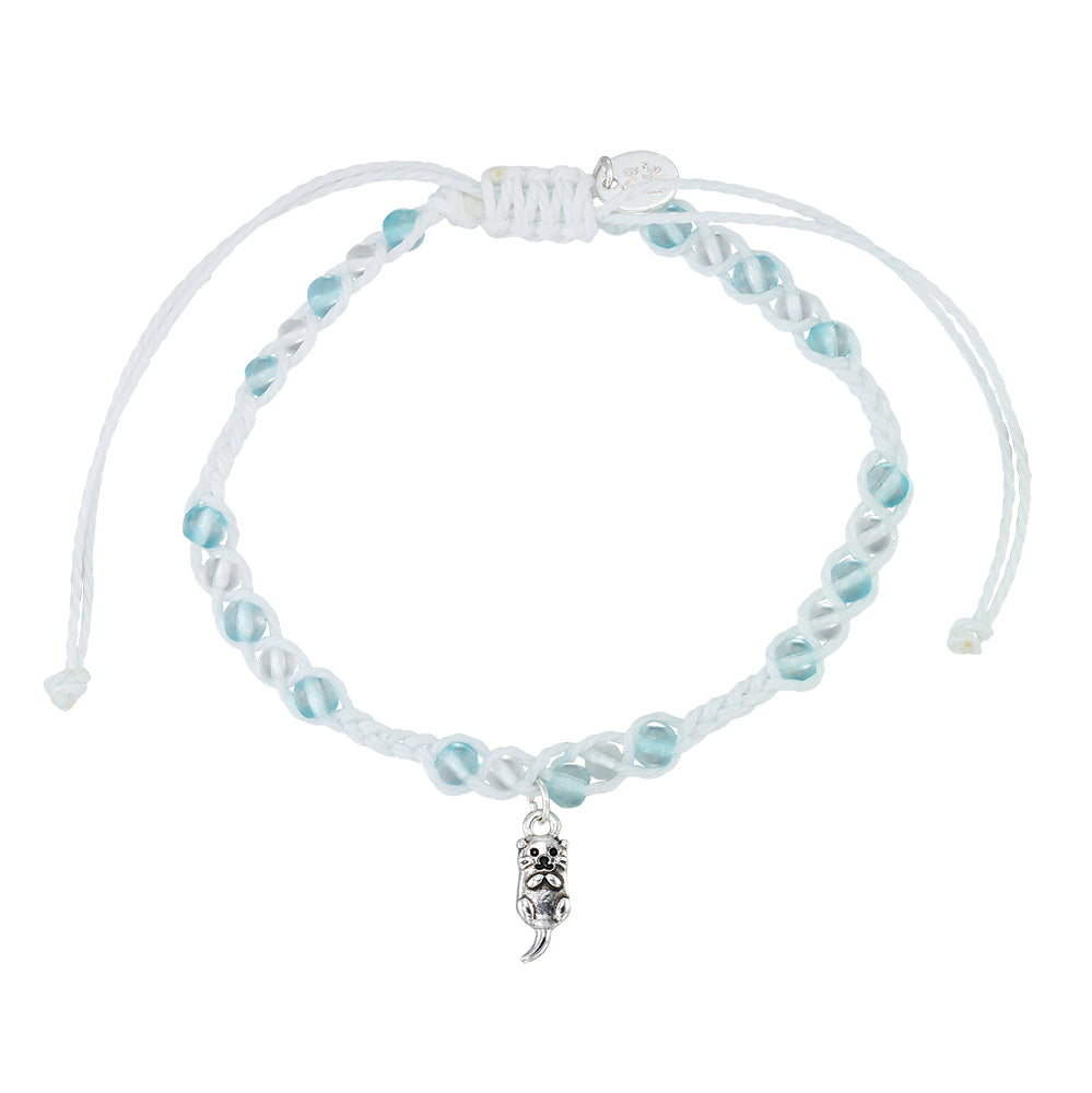Otter Charm Frosted Bead Bracelet