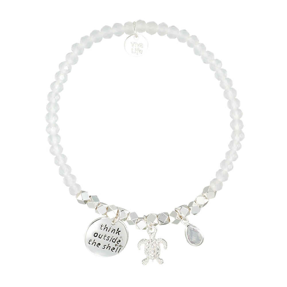 &quot;My Charmed Life&quot; Turtle Charm Crystal Bracelet